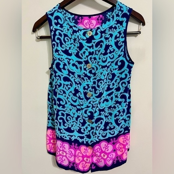 LILLY PULITZER Women’s 100% Silk Tank Fountain Hopping Iona Shell Size XS Floral - Picture 6 of 15